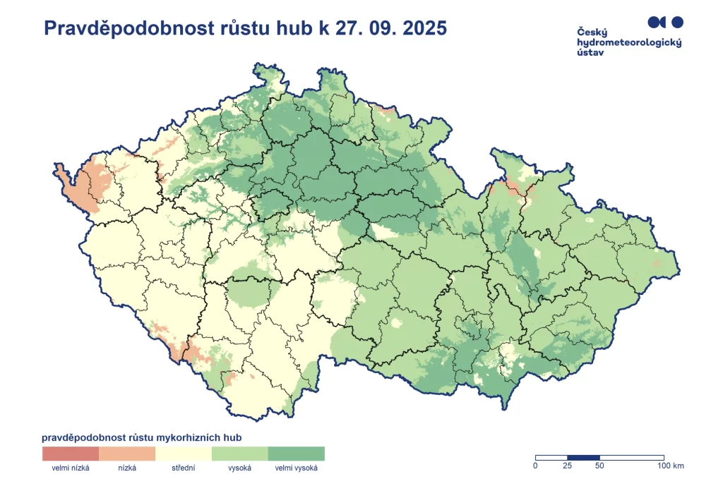 Mapa růstu hub