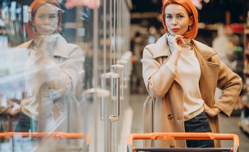 Žena nakupuje potraviny