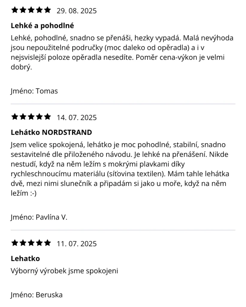 Recenze na zahradní lehátko
